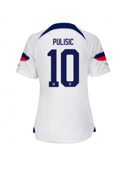 Billige forente stater Christian Pulisic #10 Hjemmedrakt Dame VM 2022 Kortermet